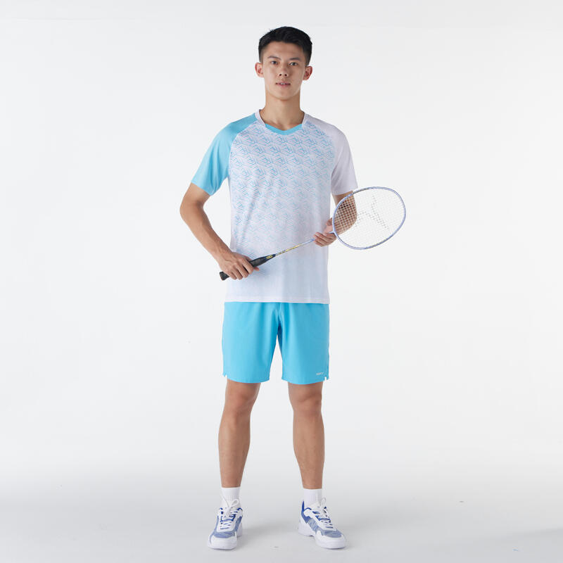 MEN BADMINTON SHORT LITE 560 AQUA