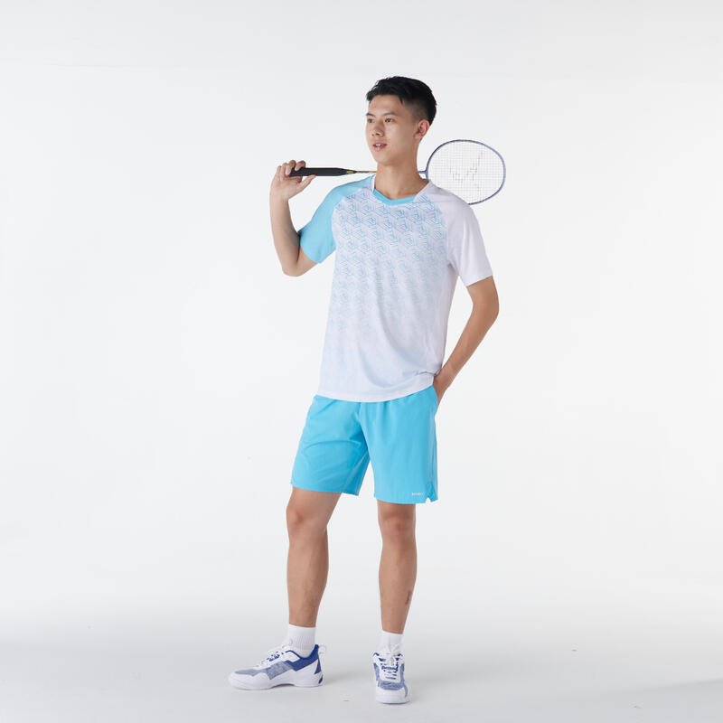 MEN BADMINTON SHORT LITE 560 AQUA