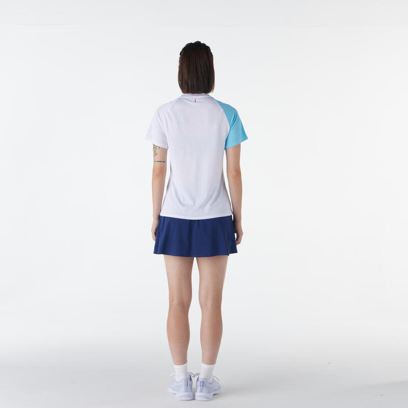 LITE Badminton T-shirt 560 Women White Aqua