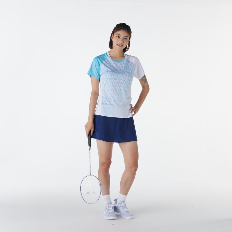 LITE Badminton T-shirt 560 Women White Aqua