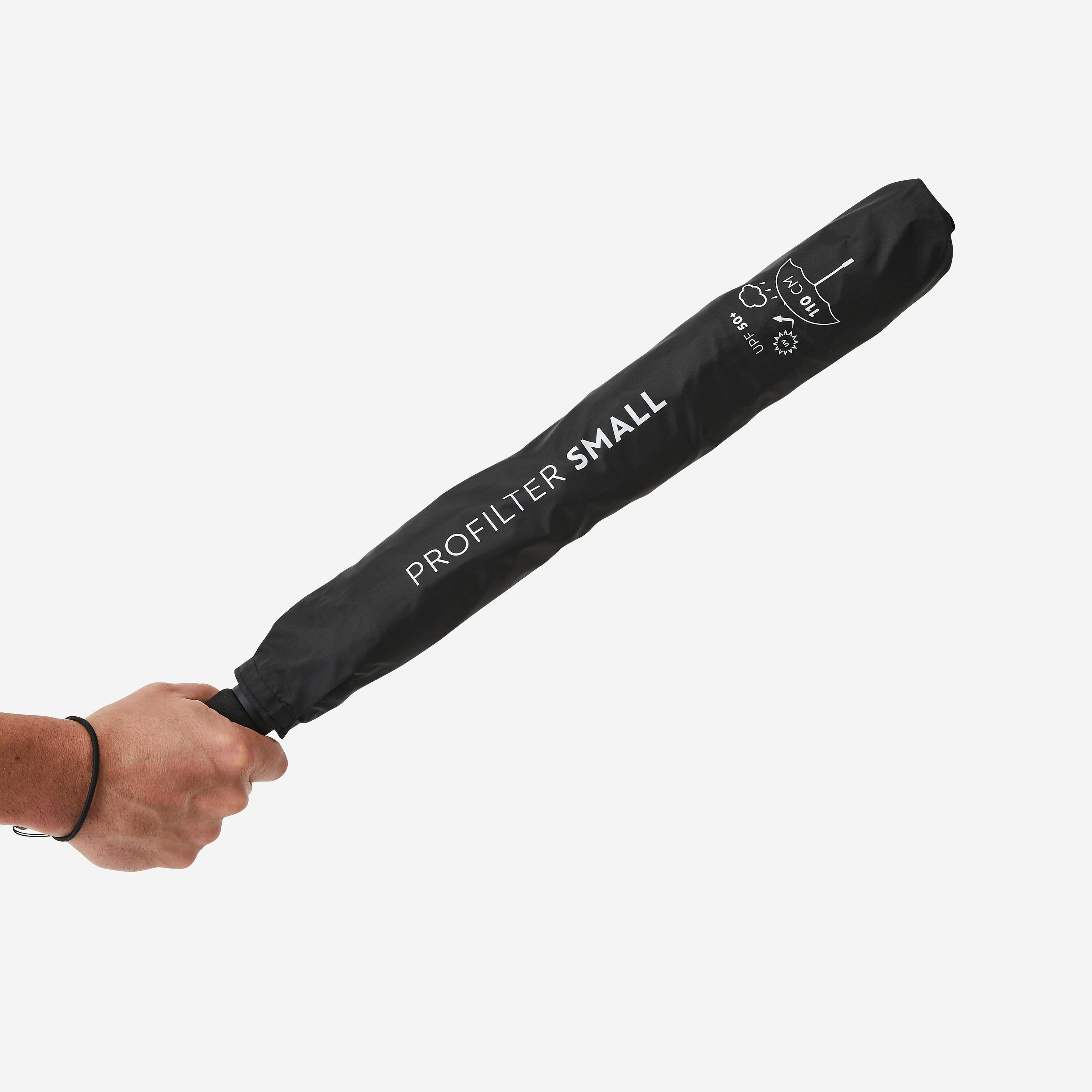 Waterproof Umbrella Small 110cm Coverage UPF50+ Sun Protection Auto Open - Black -  3