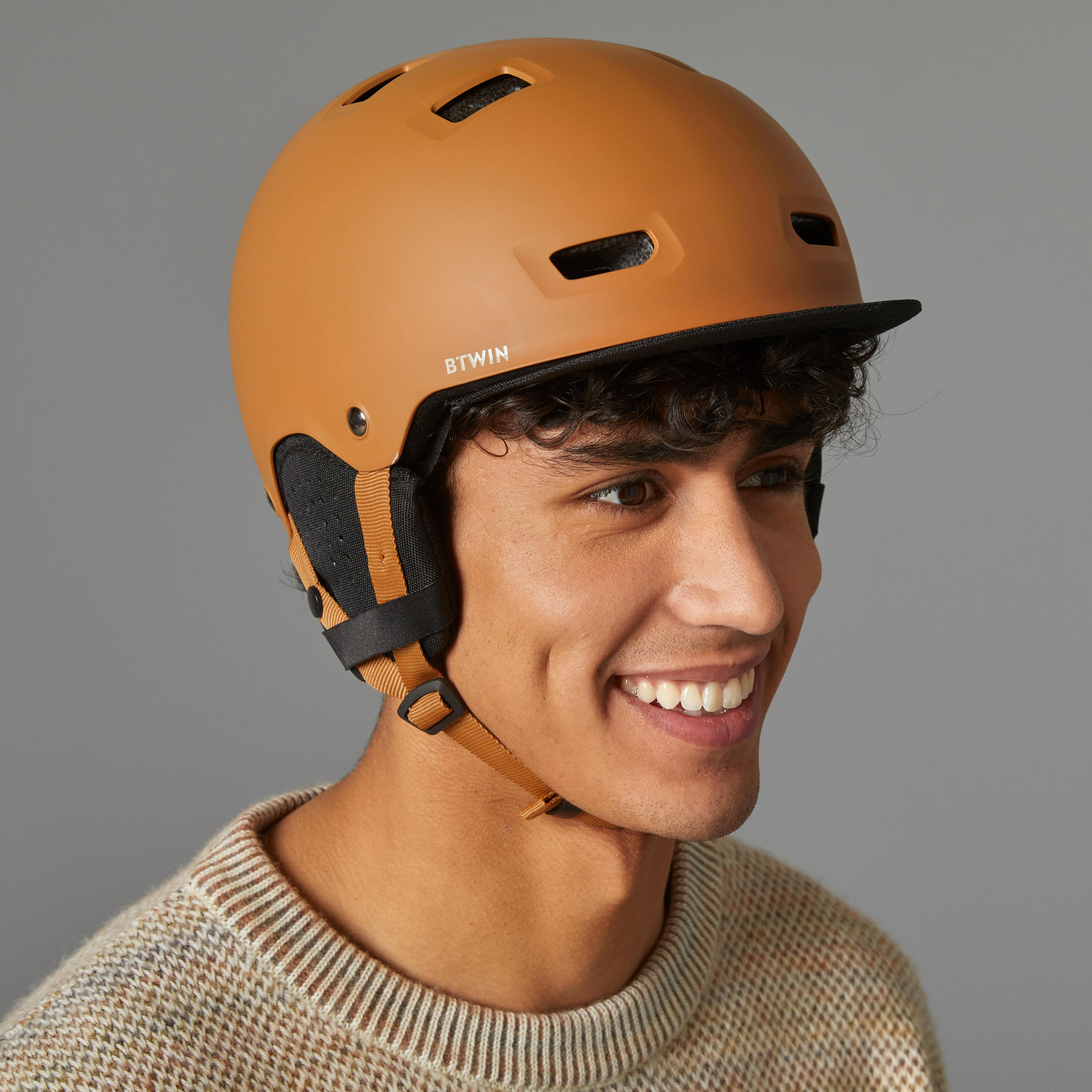 City Cycling Bowl Helmet 500 - Ochre 8/9