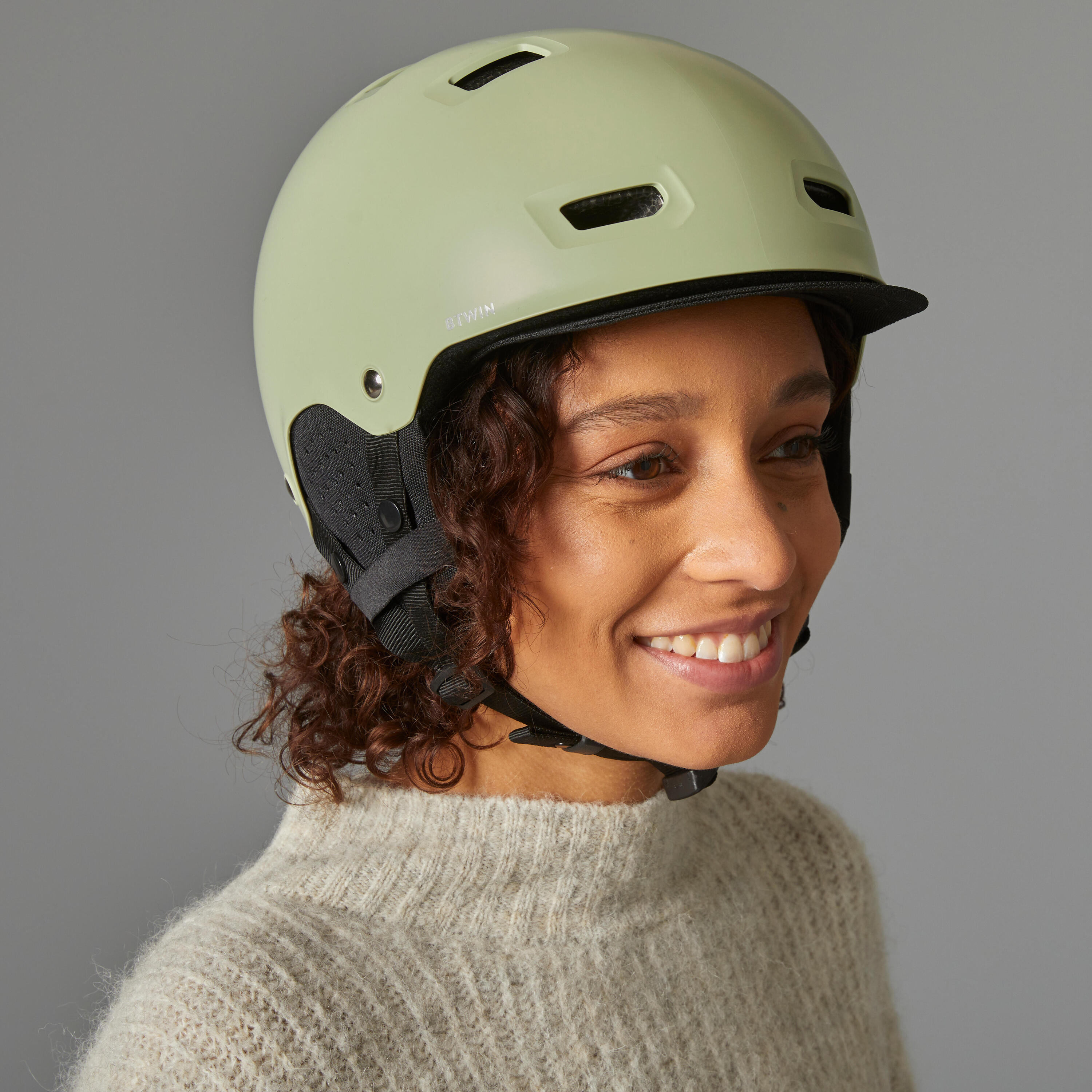 City Cycling Bowl Helmet 500 - Rosemary Green 8/11