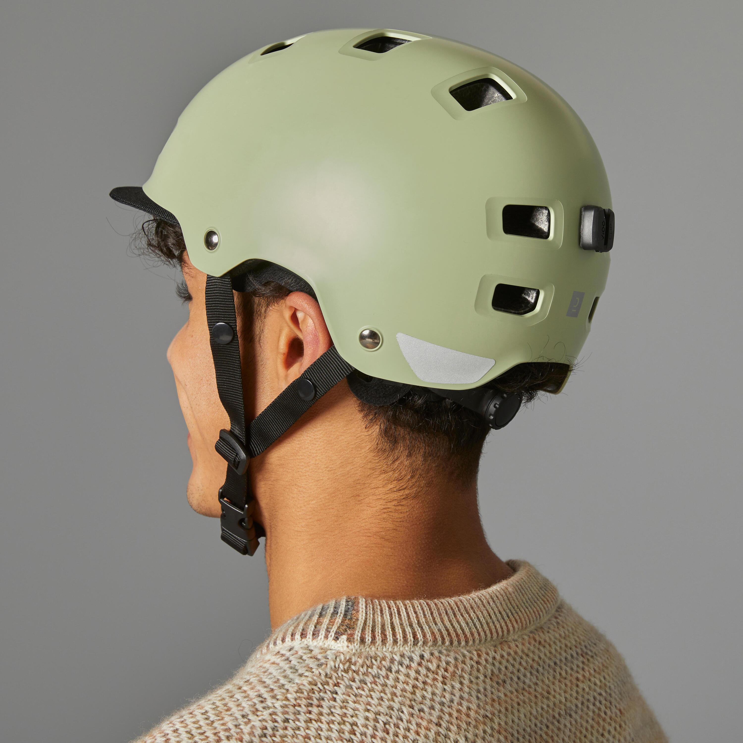 City Cycling Bowl Helmet 500 - Rosemary Green 11/11