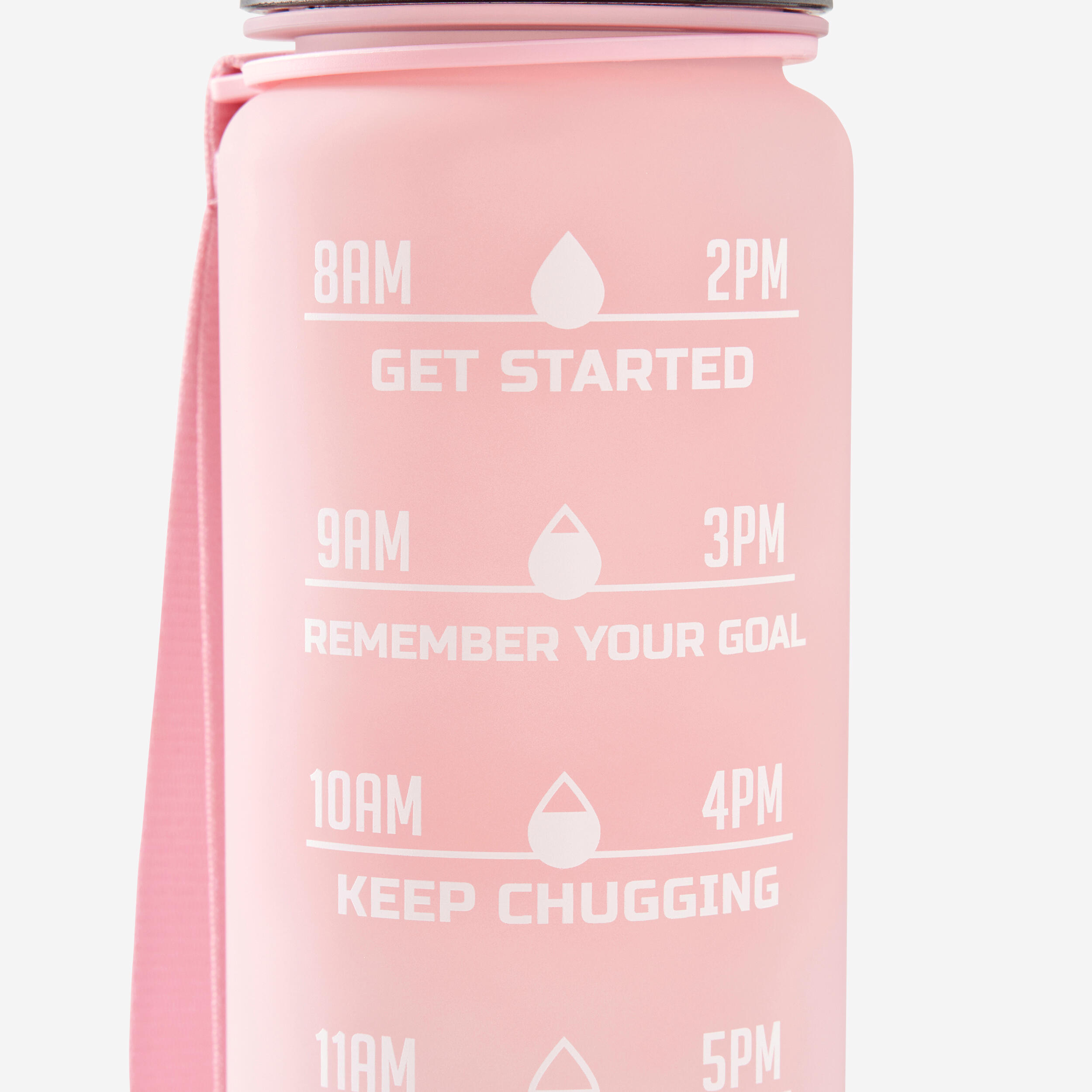 1 Litre Fitness Bottle Motivation - Pink/White 5/6