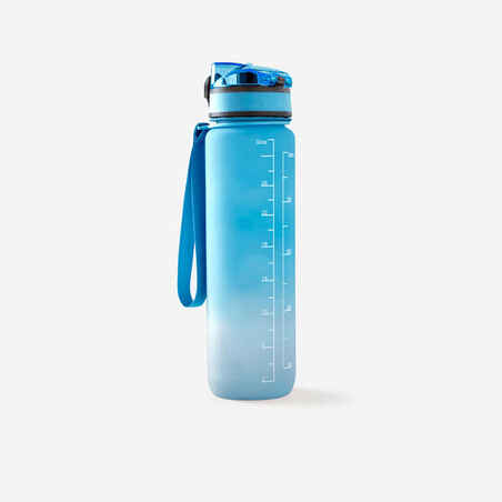 1 Litre Fitness Bottle Motivation - Blue/White