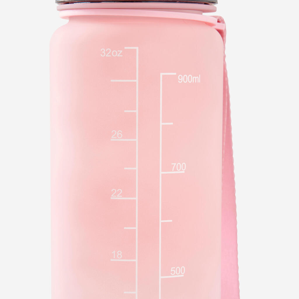 1 Litre Fitness Bottle Motivation - Pink/White