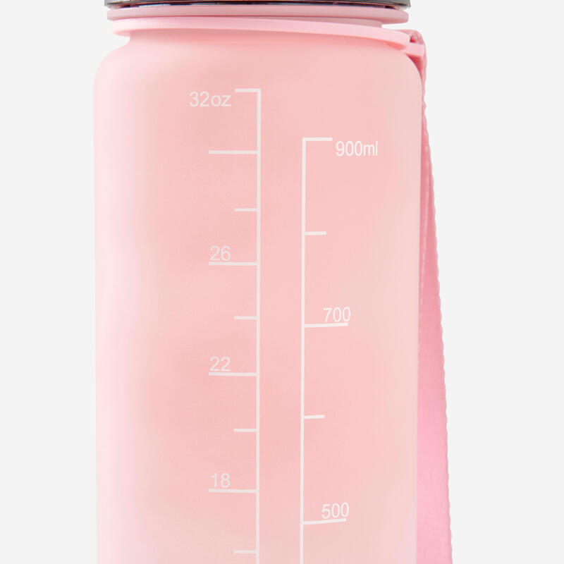 Borraccia motivazionale palestra 1 litro rosa-bianco