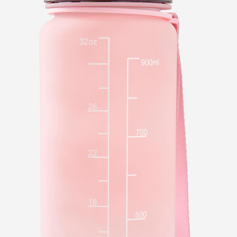 GOURDE DE FITNESS MOTIVATION 1 LITRE - ROSE BLANC