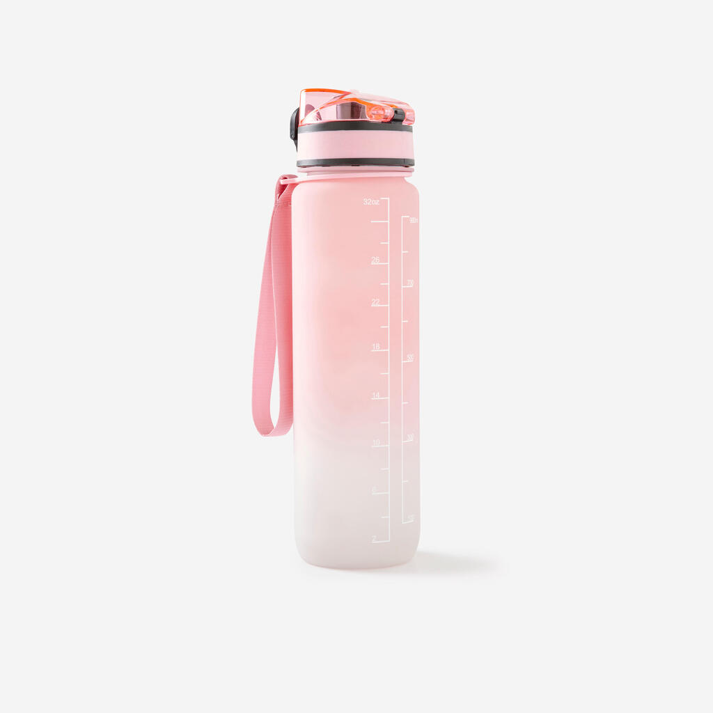 1 Litre Fitness Bottle Motivation - Pink/White