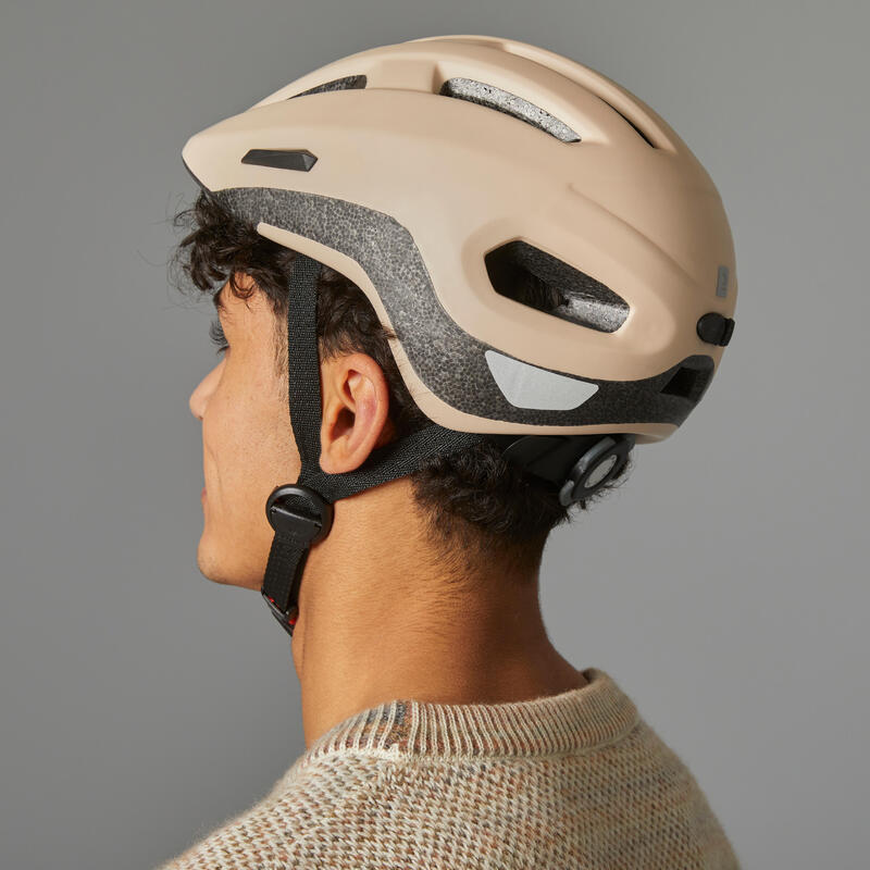 CASQUE VELO VILLE 500 BEIGE