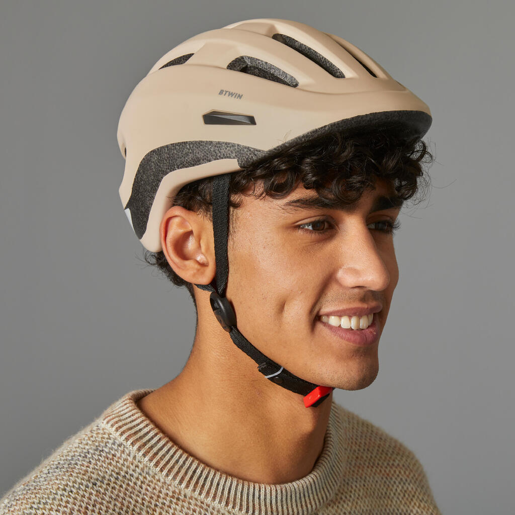 CASQUE VELO VILLE 500 BEIGE