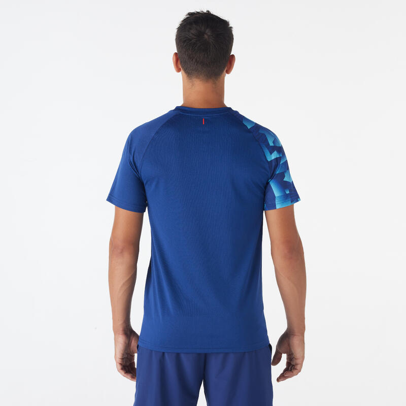 Camiseta de bádminton LITE 560 Hombre Azul Marino Aqua