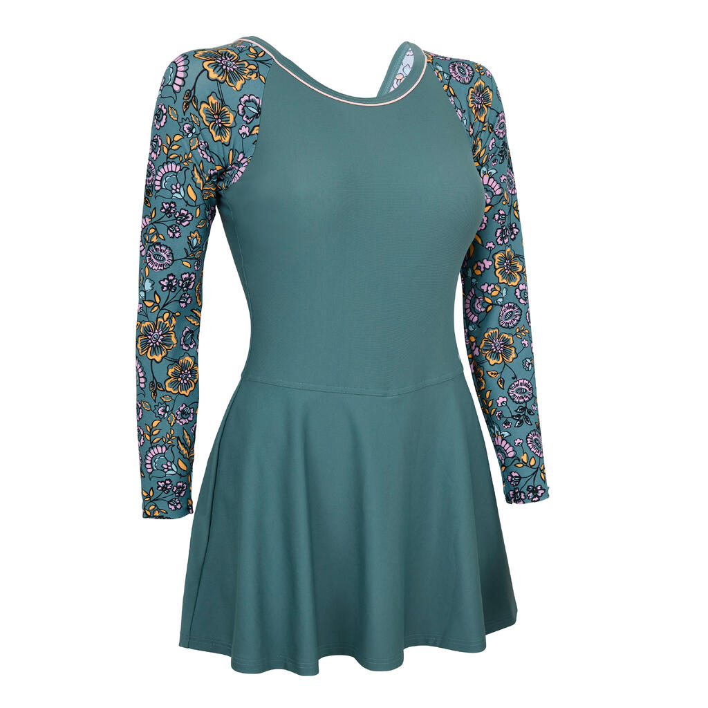Maillot de Bain de Natation Femme 1 Pièce Una sleeve Bleu foncé