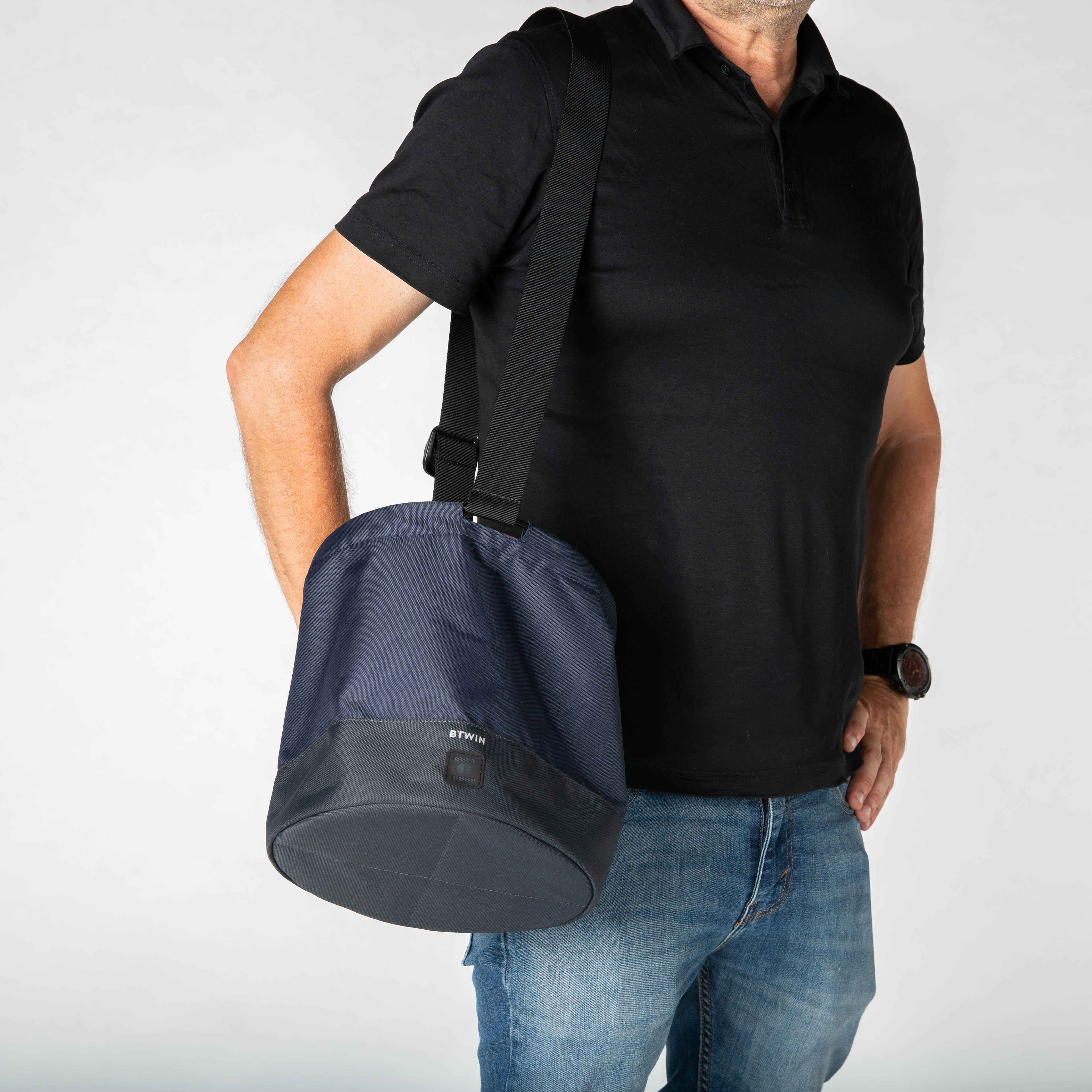 Panier pour vélo pliant 10 L Bleu Asphalte, Gris Carbone,