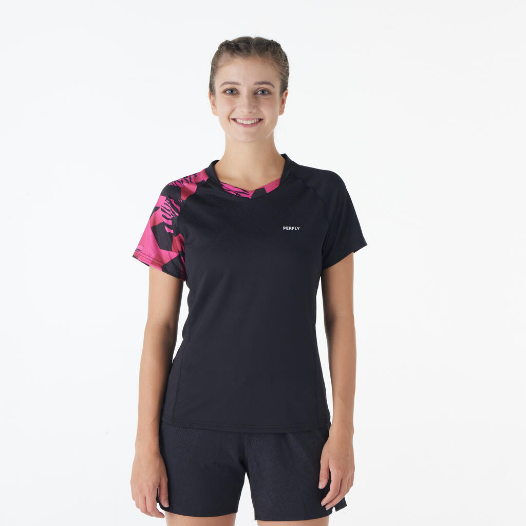 Majica za badminton Lite 560 ženska crna