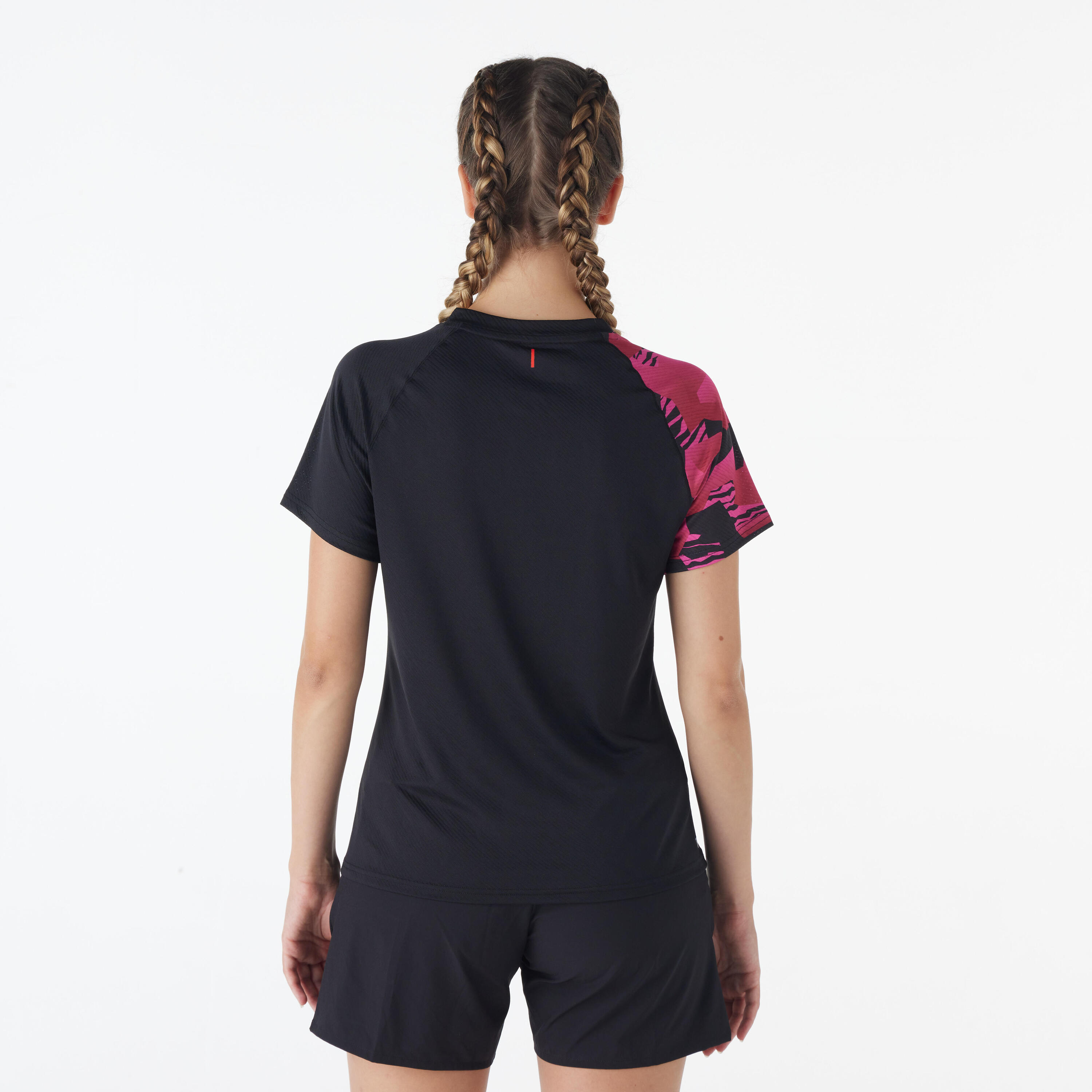 LITE Badminton T-shirt 560 Women Black Fluo 5/5