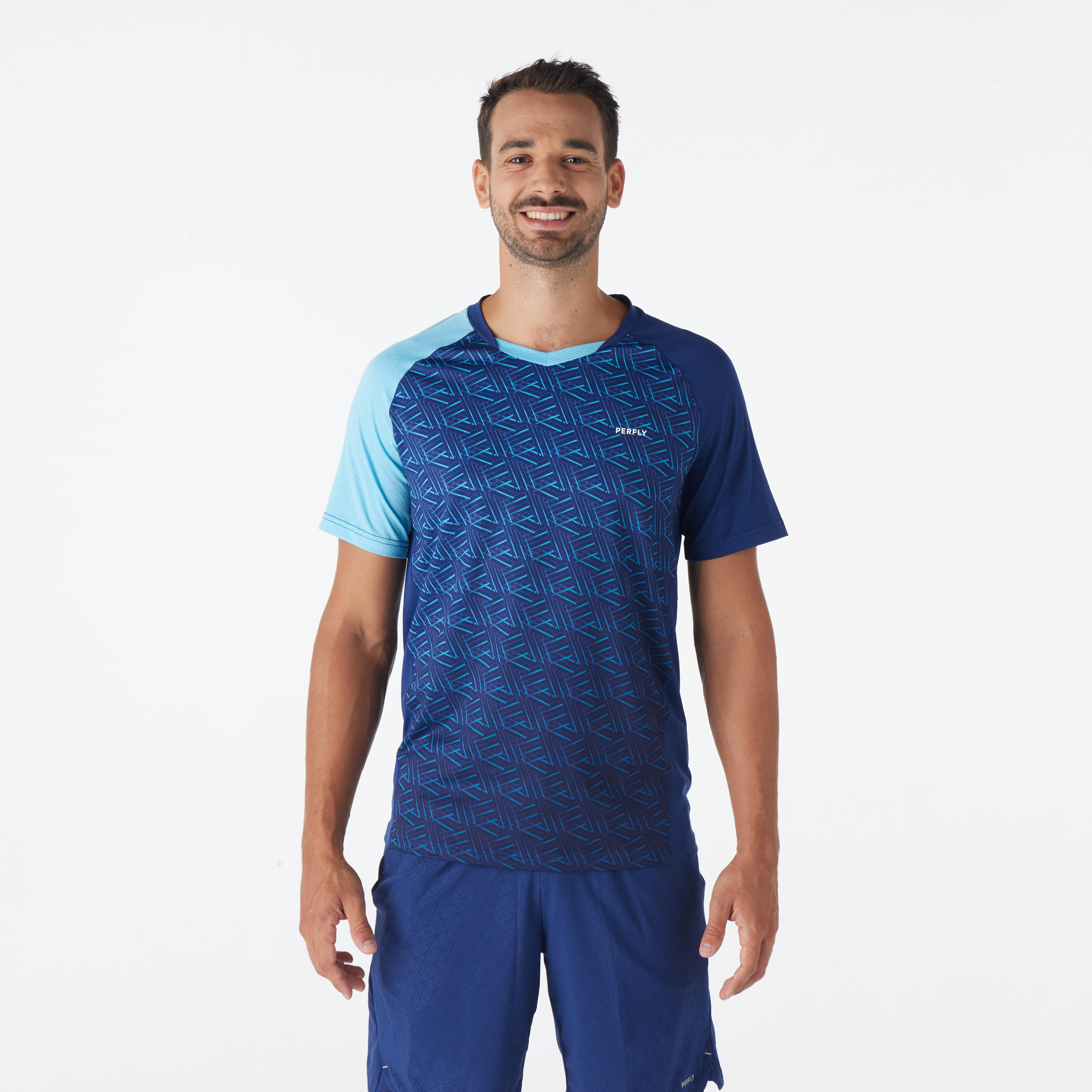 LITE Badminton T-shirt 560 Men Aqua Navy