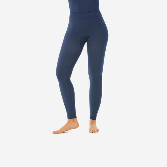 Collant thermique de ski Femme, BL 500 seamless bleu marine