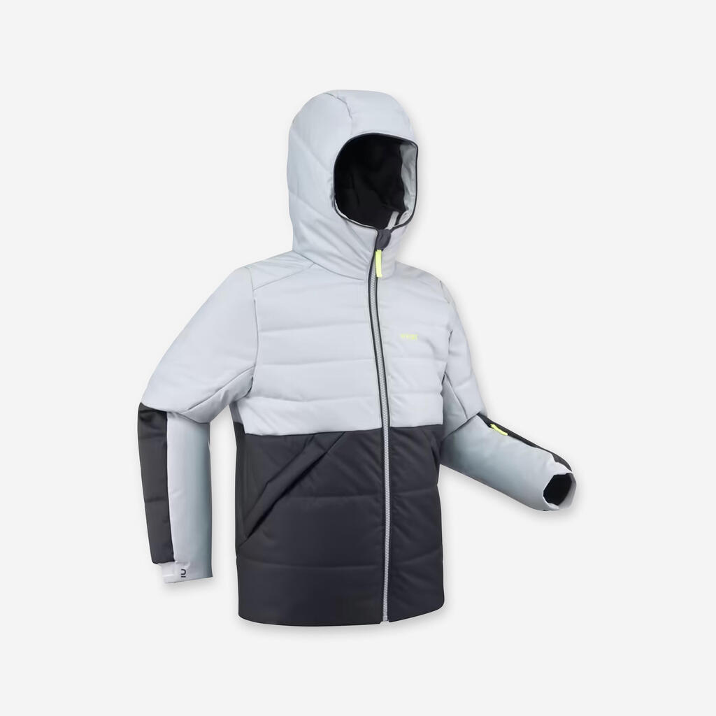 Skijacke  Kinder wattiert sehr warm wasserdicht - 180 schwarz/grau 