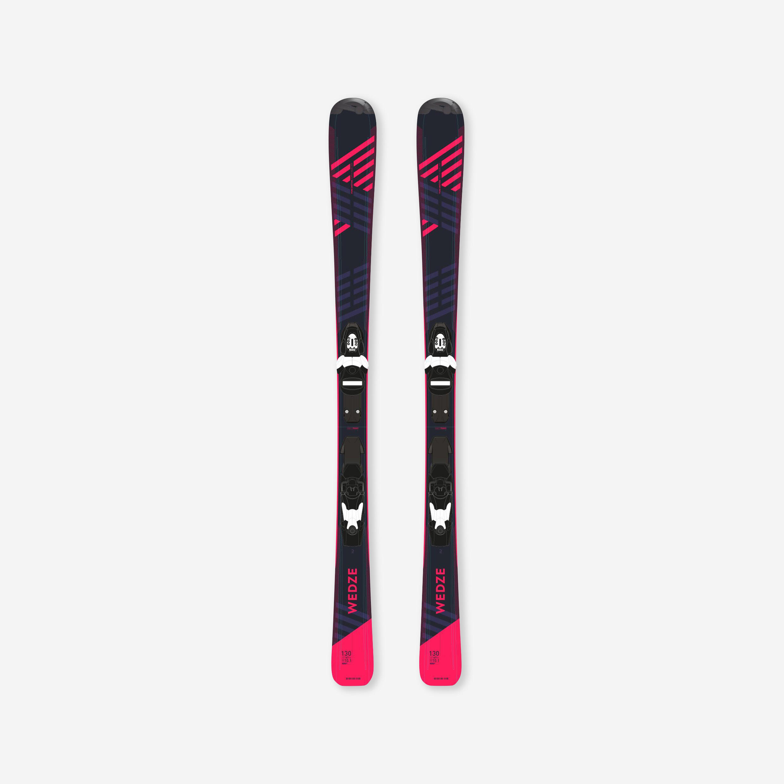 WEDZE WOMEN’S DOWNHILL SKIS WITH BINDING - BOOST 500 - BLUE/PINK