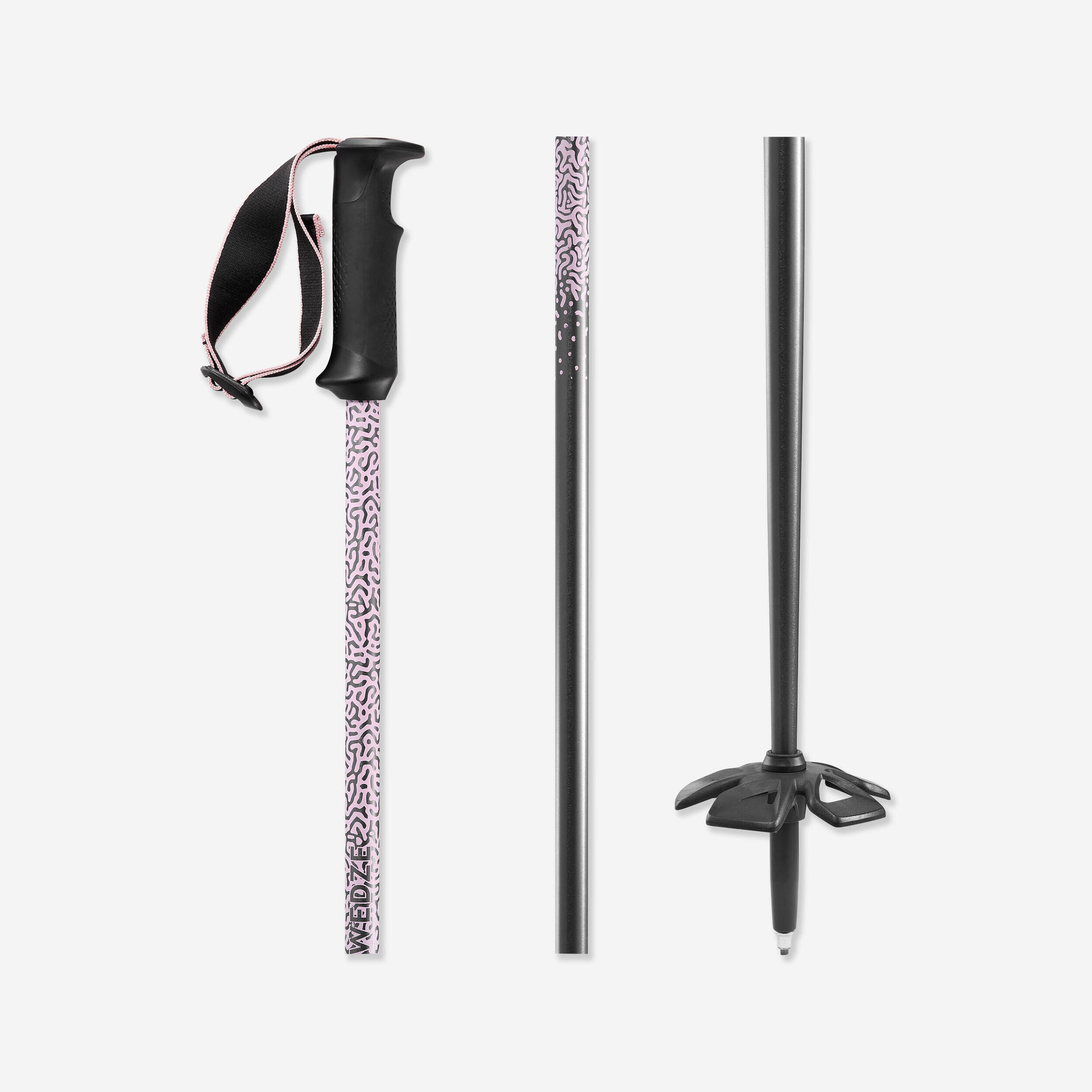 WEDZE FREERIDE SKI POLES - FR 100 - BLACK