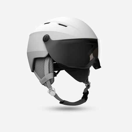 ADULT DOWNHILL SKI HELMET WITH VISOR H350 WHITE