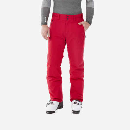 Skijaške hlače 500 ravne tople muške crvene