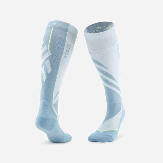 
      ADULT SKI AND SNOWBOARD JACQUARD SOCKS -  500 -  LIGHT BLUE
  