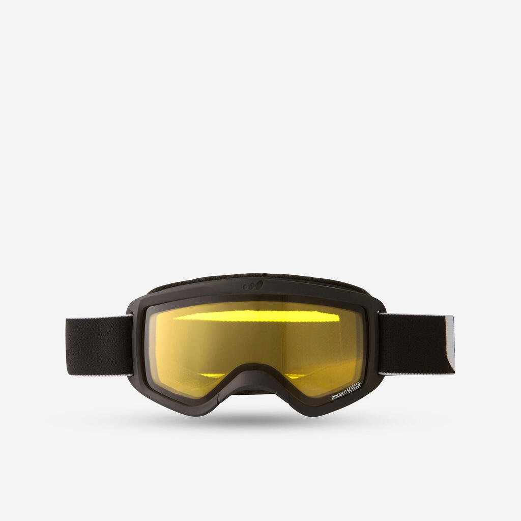 Skibrille Snowboardbrille G 100 S1 Schlechtwetter Erwachsene/Kinder schwarz