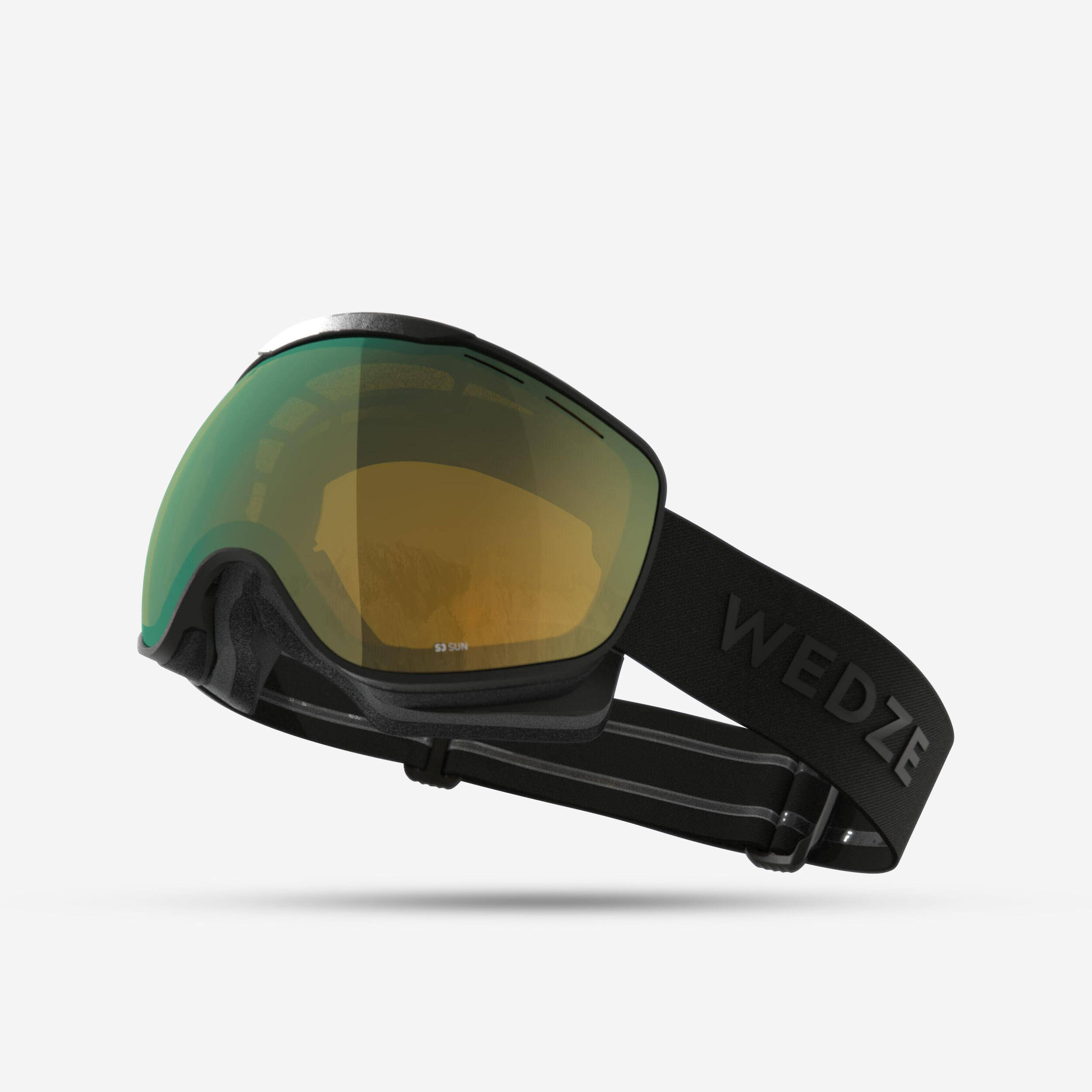 KIDS’ AND ADULT SKIING AND SNOWBOARDING GOGGLES GOOD WEATHER - G 900 S3 - BLACK -  1