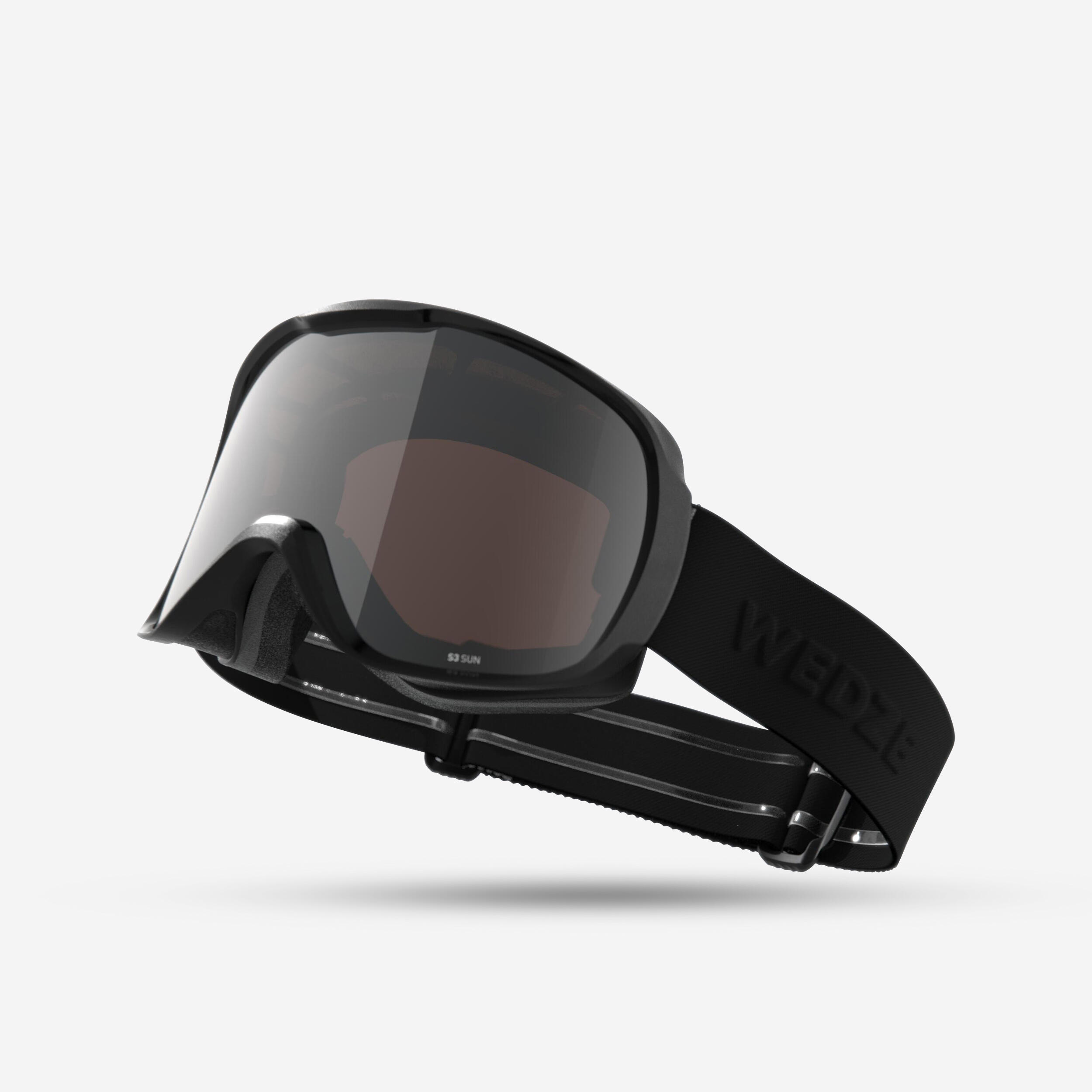 KIDS’ AND ADULT SKIING AND SNOWBOARDING GOGGLES GOOD WEATHER - G 500 S3 - BLACK 1/8