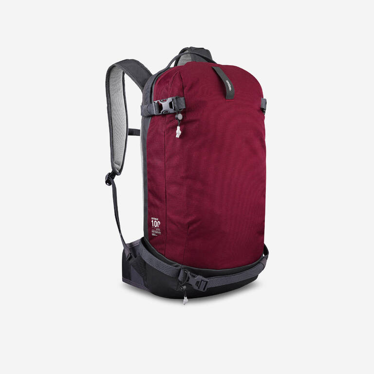 Freeride ski snowboard backpack - FR 100 DEFENSE  - Burgundy