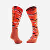 Skijaške čarape 100 dječje narančaste s uzorkom