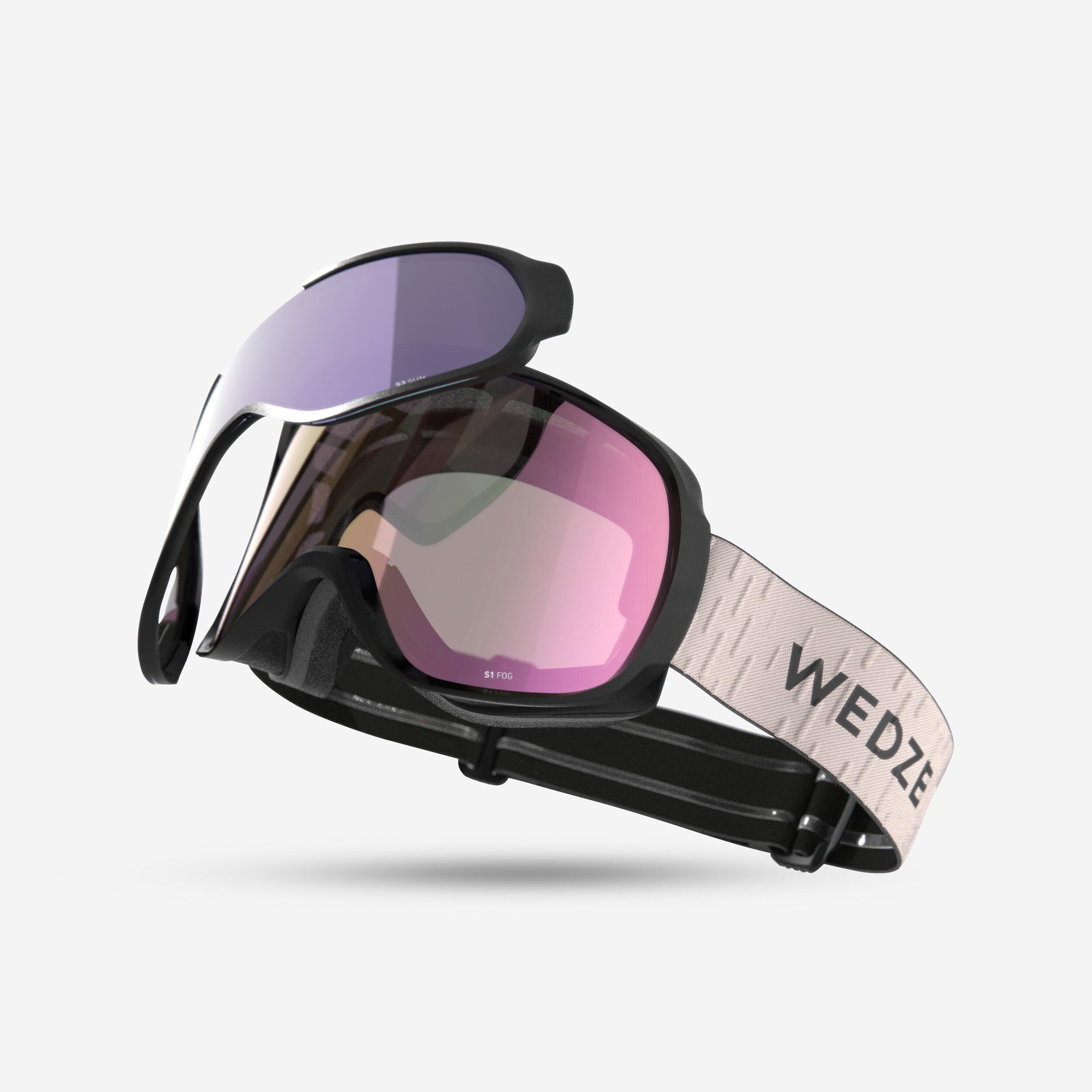 WEDZE Skibrille Snowboardbrille Erwachsene/Kinder Allwetter – G500 I rosa | 03608449800273 WEDZE Skibrille Snowboardbrille Erwachsene/Kinder Allwetter – G500 I rosa | 03608449800273