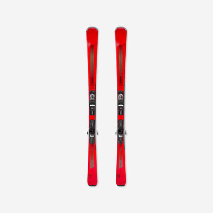Ski Herren mit Bindung Piste Boost 500 rot