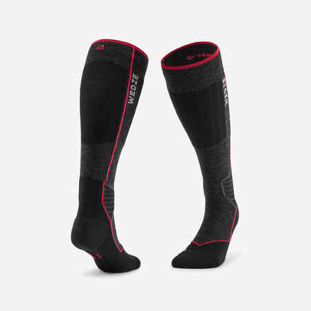 Adult ski and snowboard wool socks - 900 WOOL - Black
