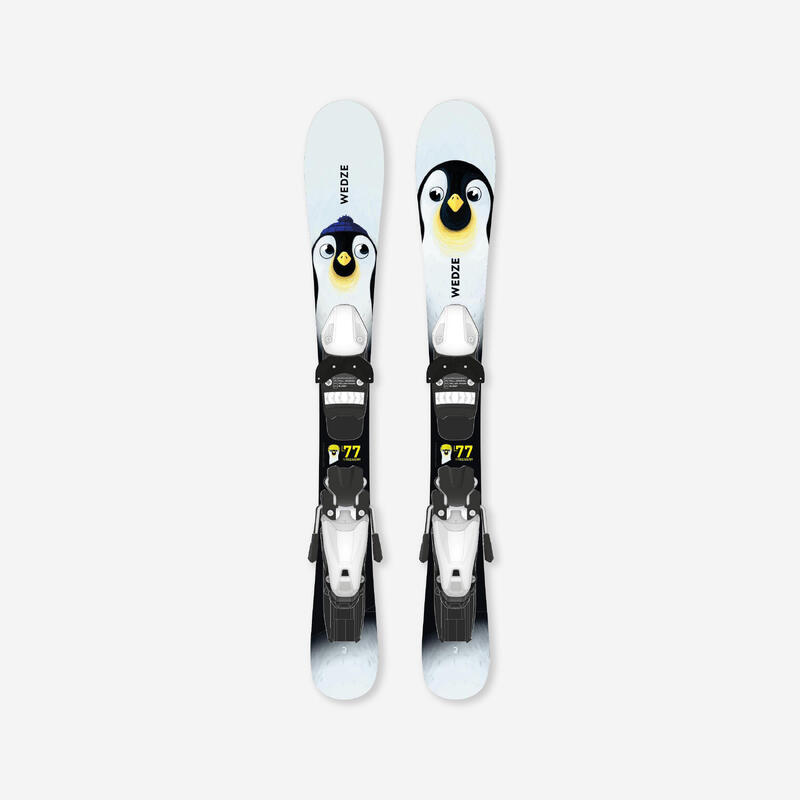 Schiuri cu legături schi pe pârtie Boost 100 Imprimeu Pinguin Copii