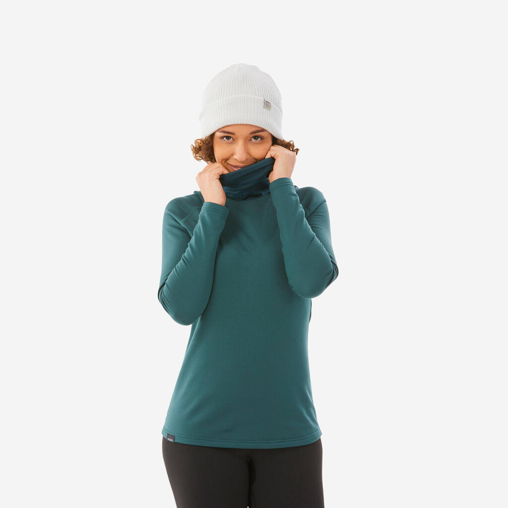 Moteriški apatiniai slidinėjimo marškinėliai aukštu kaklu „520“, žali
