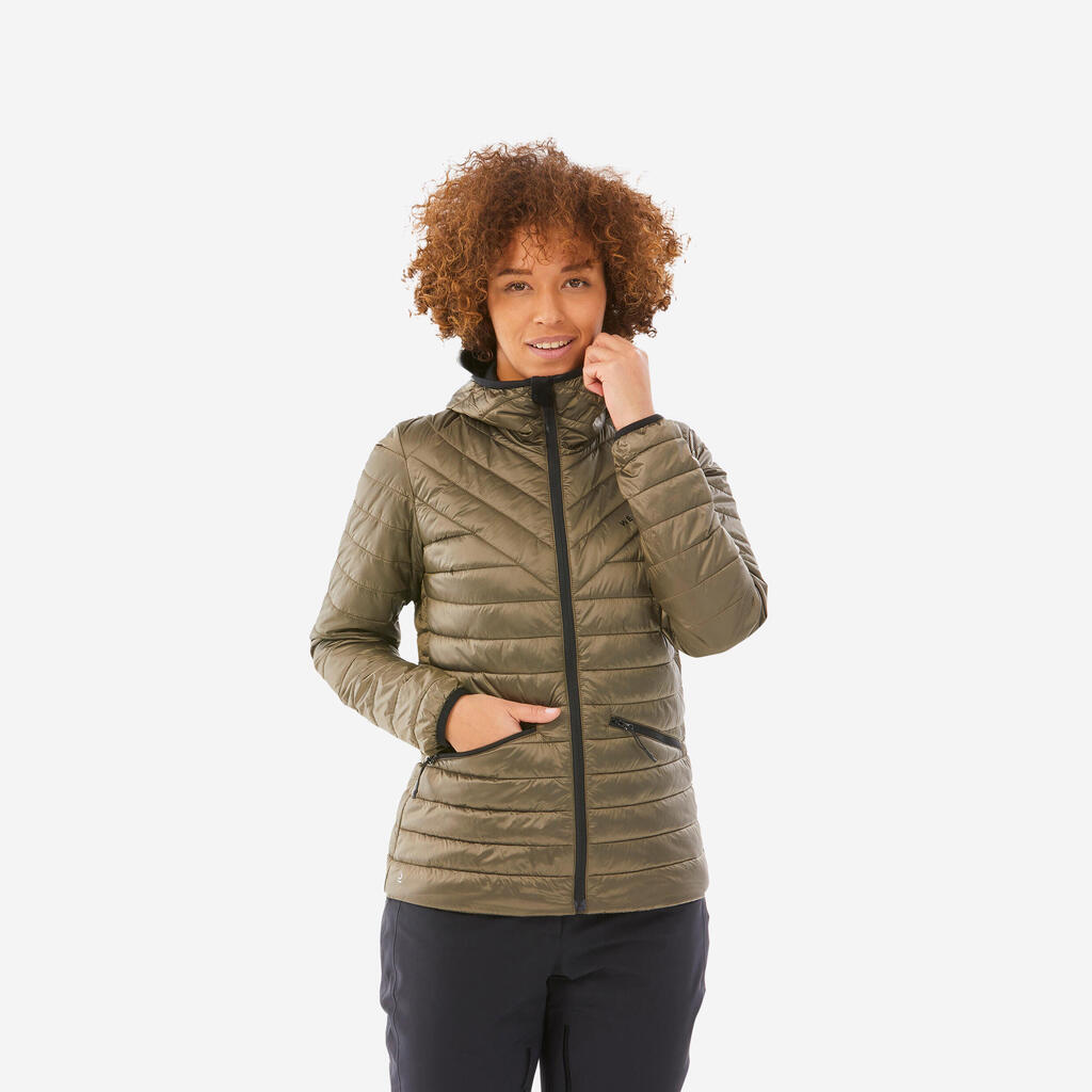 500 Women's lightweight and warm padded ski jacket - brown