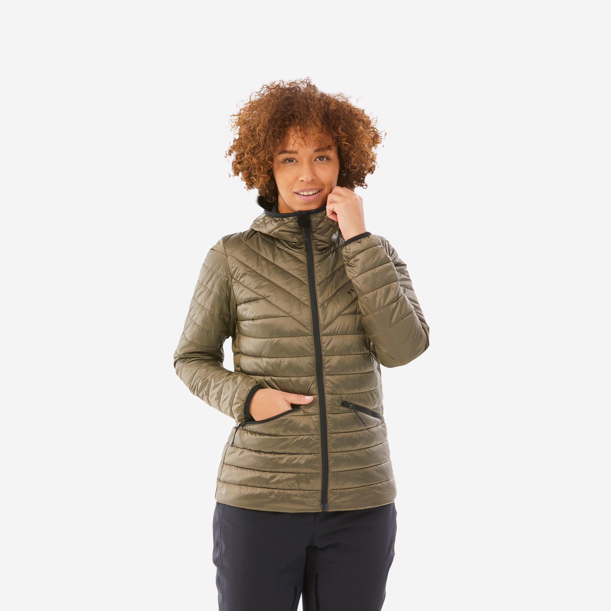 WOMEN'S THIN  AND WARM SKIING BASE JACKET - OCHRE 1/5