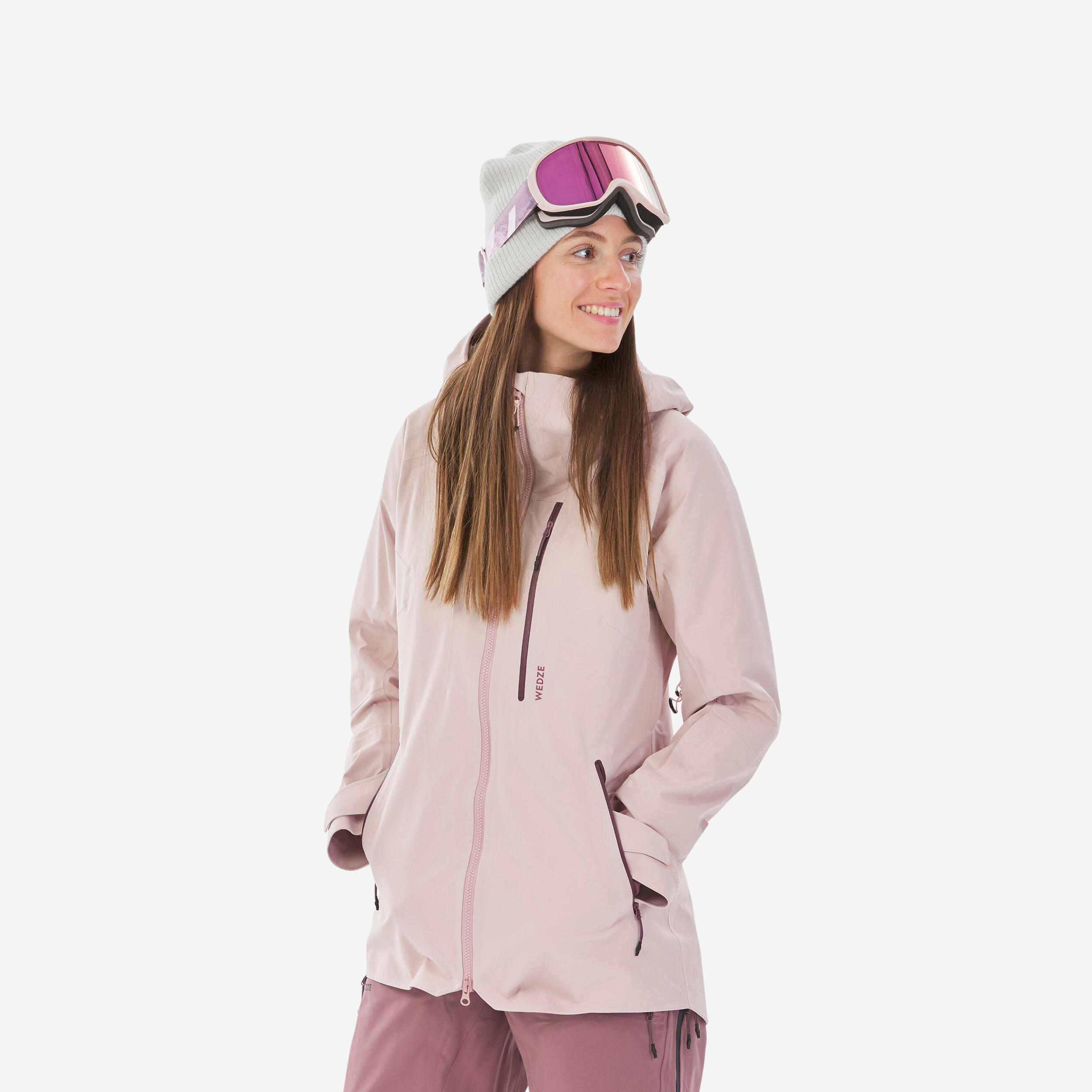 WOMEN'S SKI JACKET FR 500 - PINK