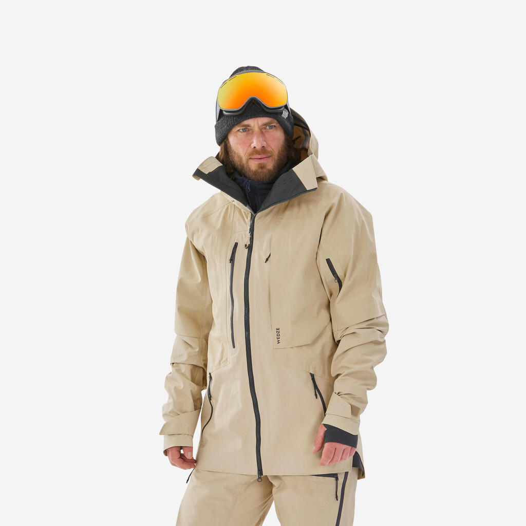 Men's waterproof and breathable ski jacket FR 900-Beige