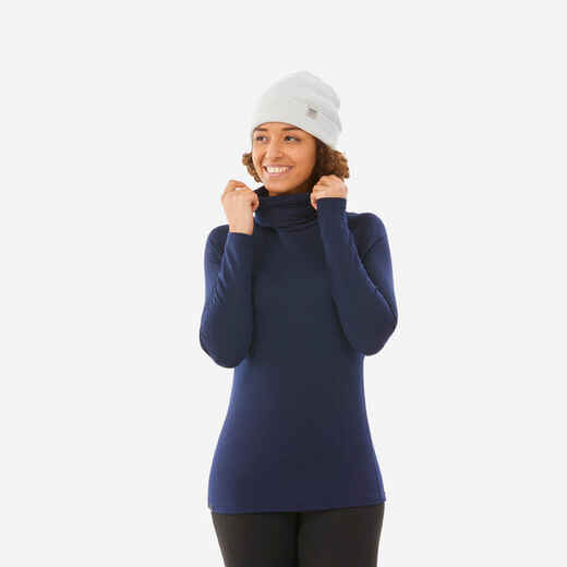 
      Women's Warm, Breathable Turtleneck Thermal Skiing Base Layer 500 - Navy
  