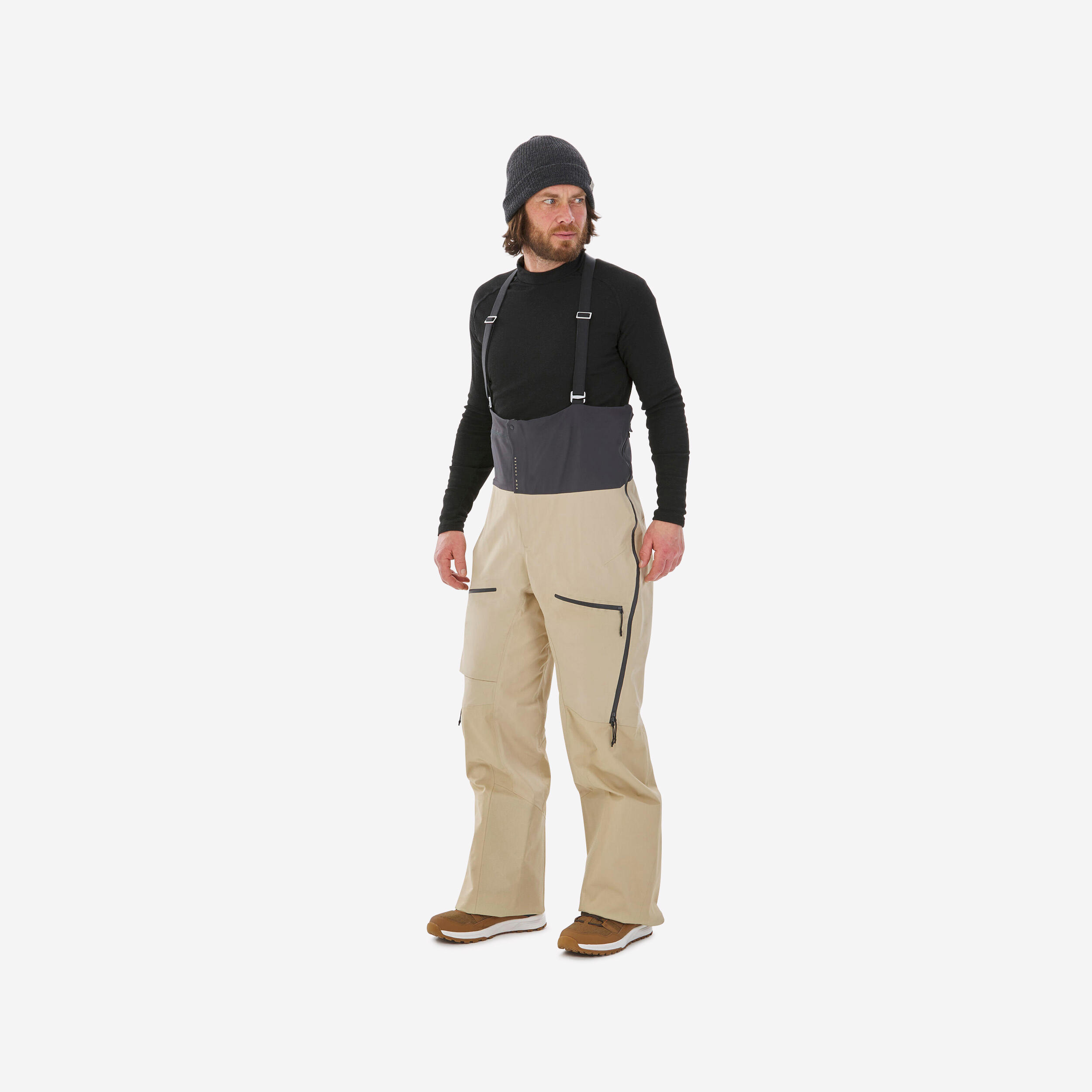 pantalon salopette ski homme fr900 - beige - wedze
