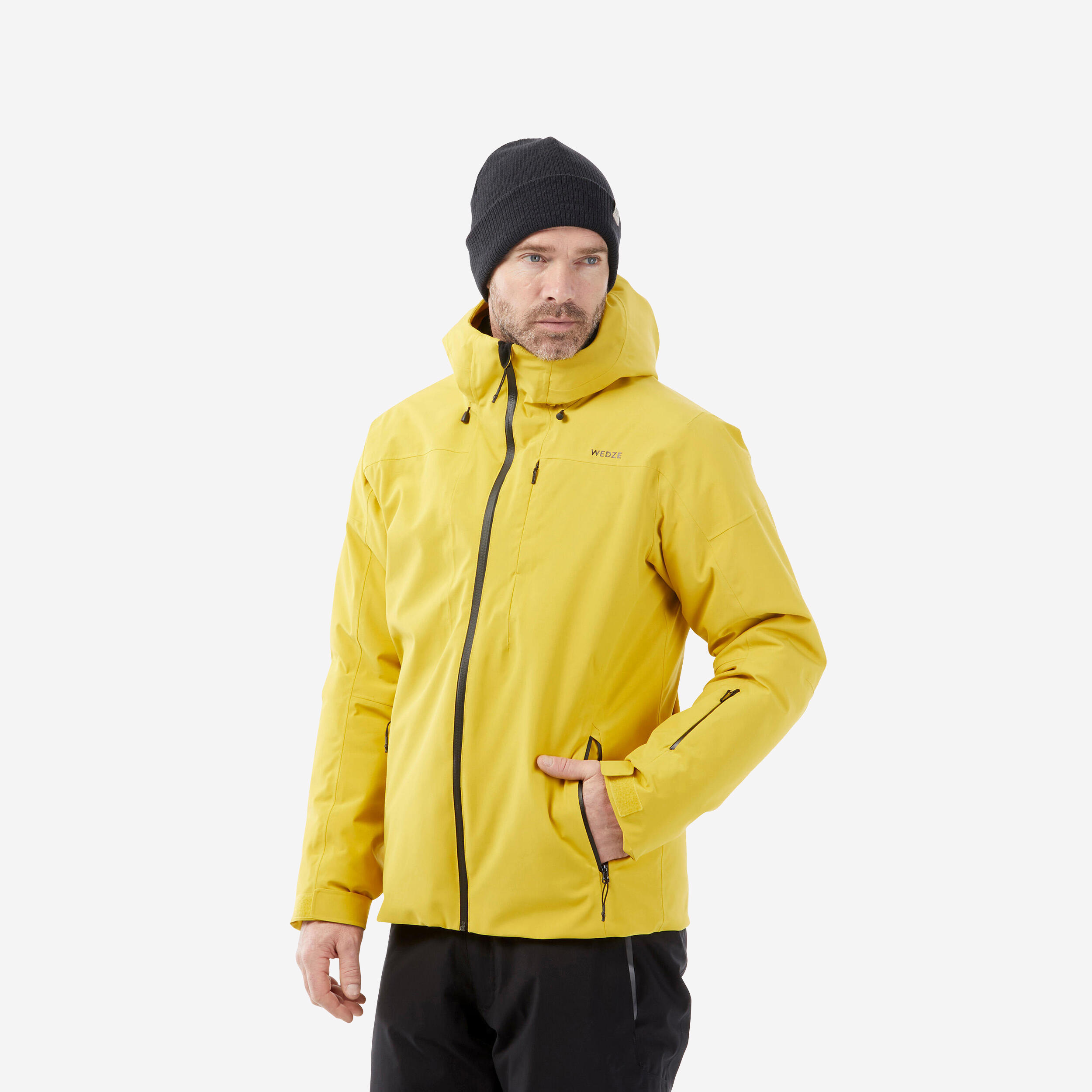 Men's 500 warm ski jacket - yellow