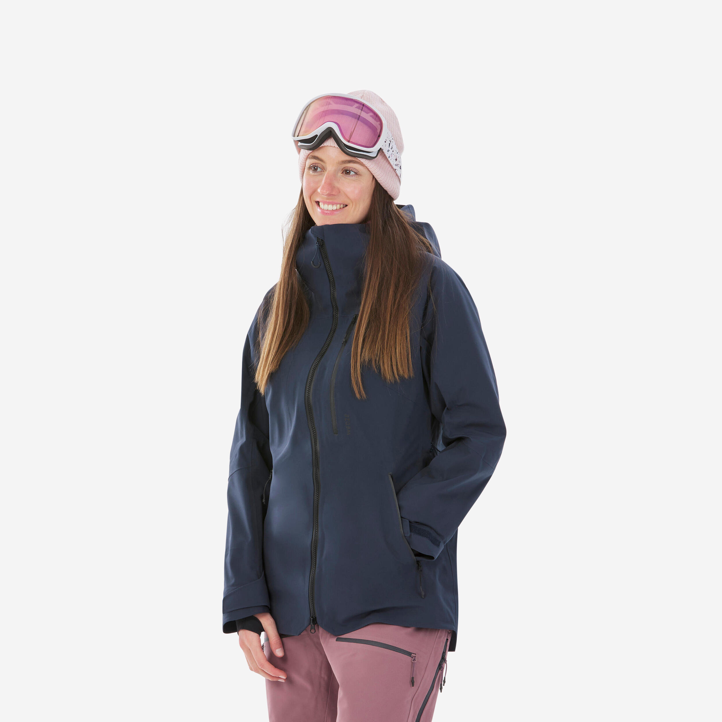 WEDZE WOMEN’S SKI JACKET FR 500 - NAVY BLUE