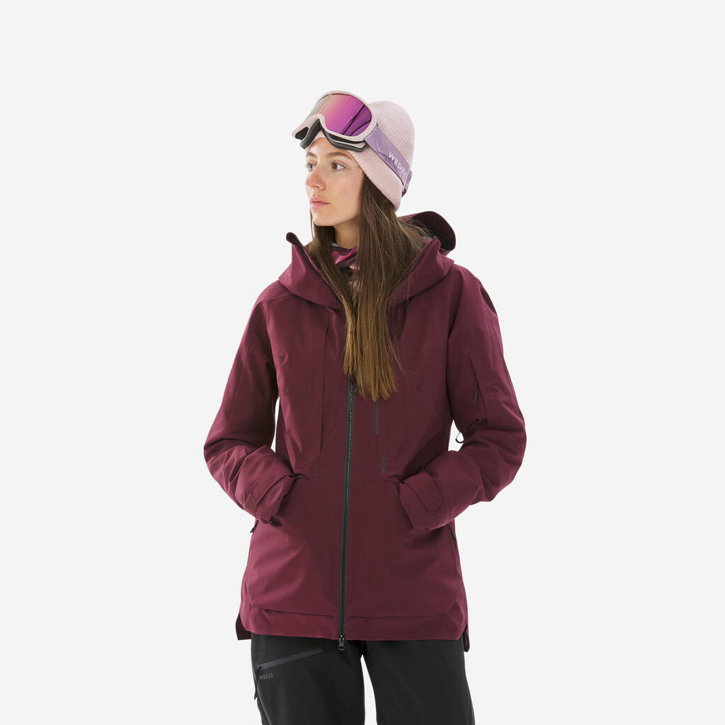 WOMEN’S SKI JACKET FR100 – BURGUNDY