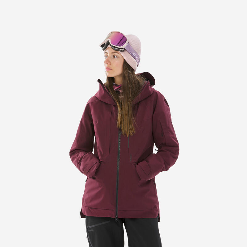 Giacca sci donna FR100 bordeaux