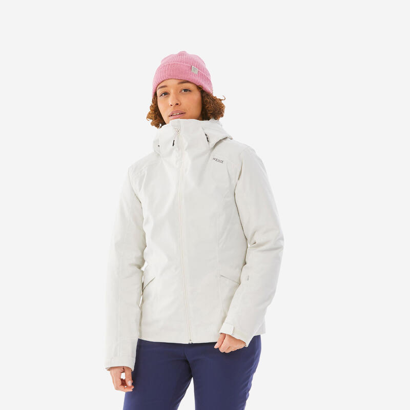 Veste de ski chaude et imperméable femme, 500 noir